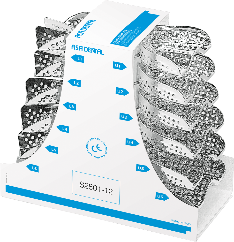 Abformlöffel-Set, 12-teilig S2801-12 – ASA Dental S.p.A. Uninominale, Einmalabdrucklöffel