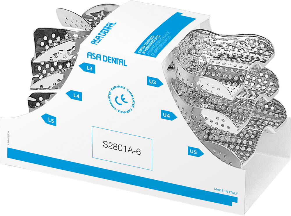 Abformlöffel-Set, 6-teilig - anatomisch geformt S2801A-6 – ASA Dental S.p.A. Uninominale, Einmalabdrucklöffel