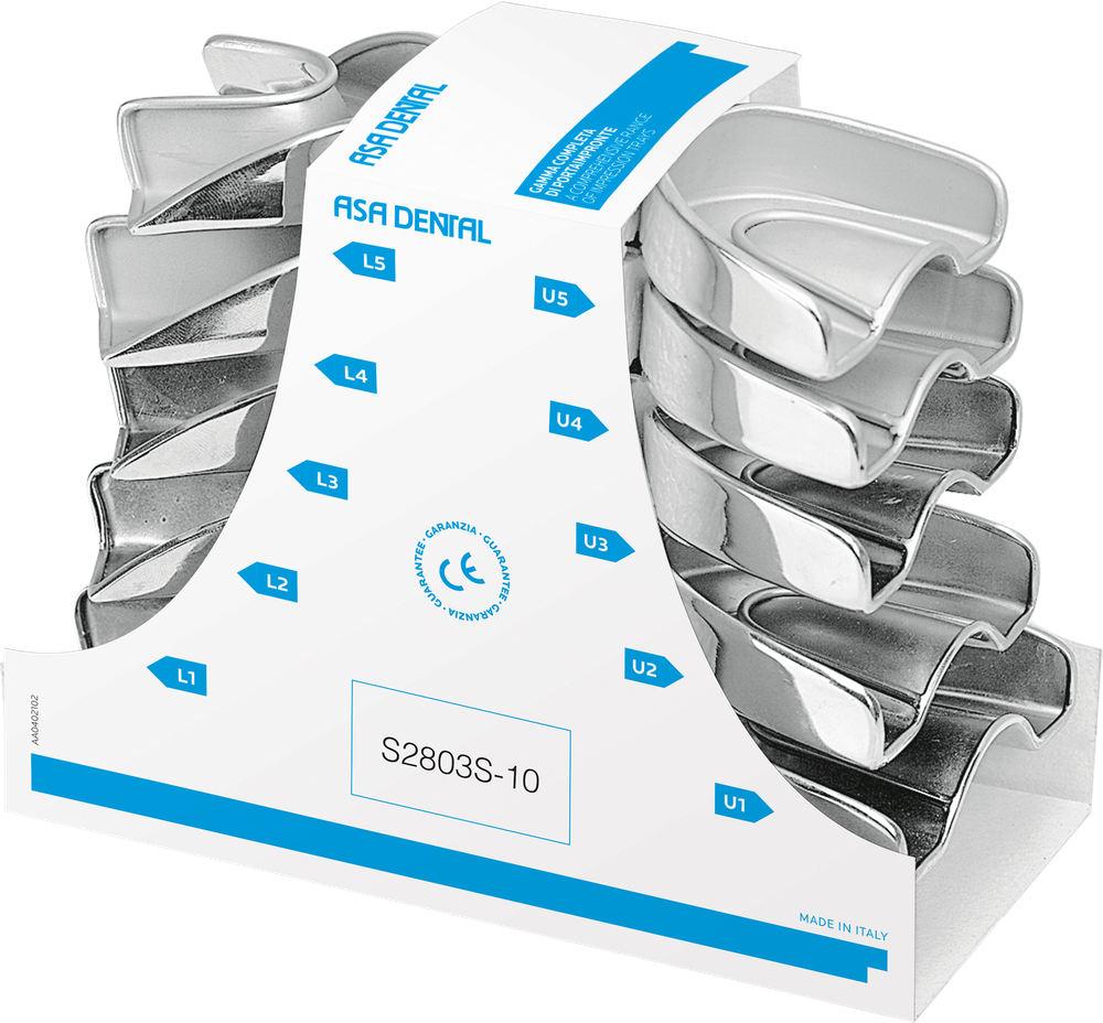 Abformlöffel-Set, 10-teilig, High Grip - new super - high grip S2803S-10 – ASA Dental S.p.A. Uninominale, Einmalabdrucklöffel
