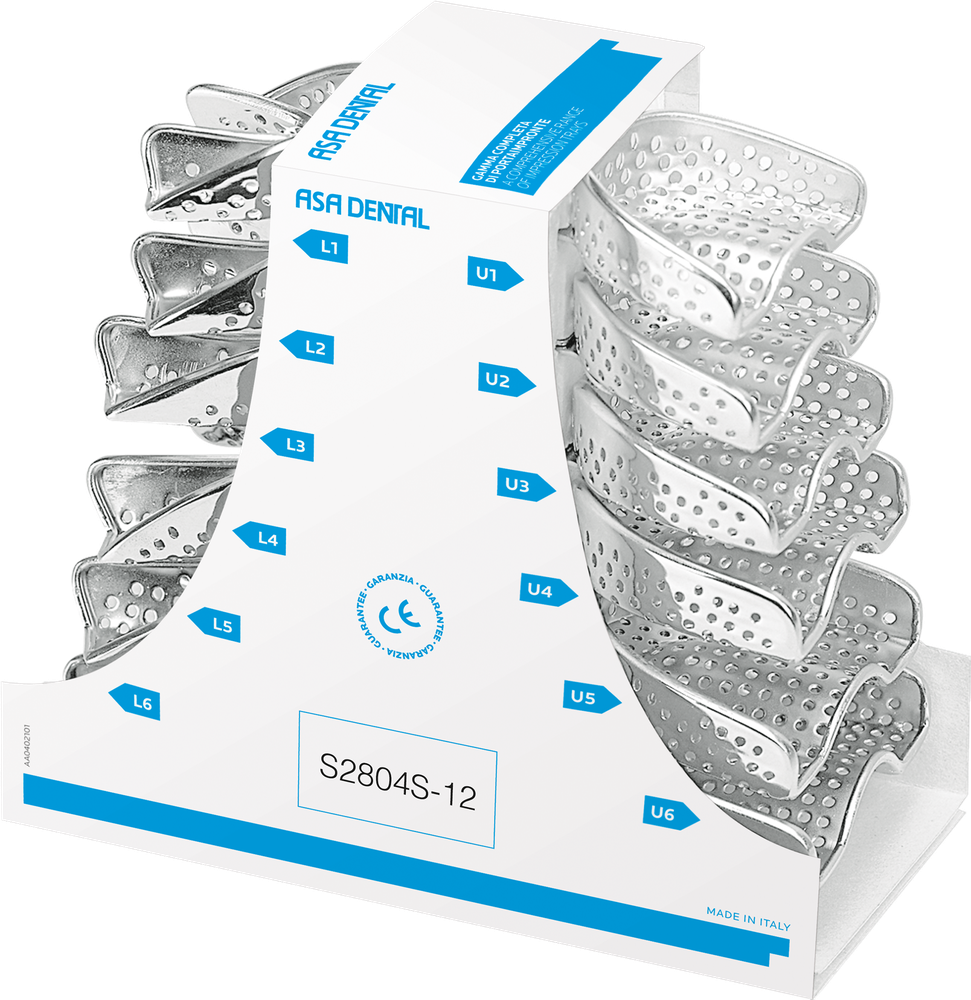 Abformlöffel-Set, 12-teilig - perma-lock - high grip S2804S-12 – ASA Dental S.p.A. Uninominale, Einmalabdrucklöffel