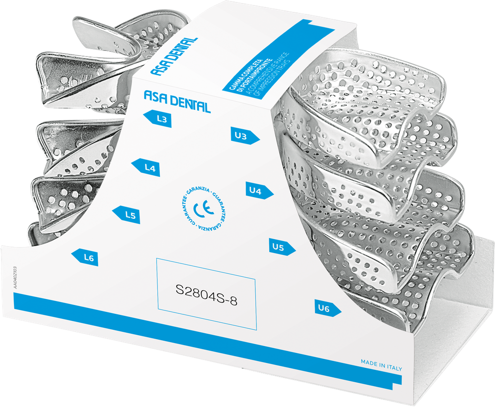 Abformlöffel-Set, 8-teilig - perma-lock - high grip S2804S-8 – ASA Dental S.p.A. Uninominale, Einmalabdrucklöffel
