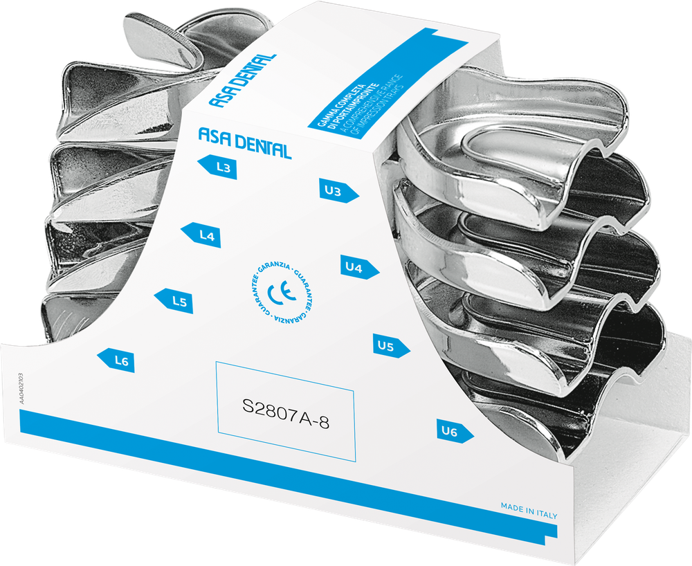 Abformlöffel-Set, 8-teilig - perma-lock - anatomisch geformt S2807A-8 – ASA Dental S.p.A. Uninominale, Einmalabdrucklöffel