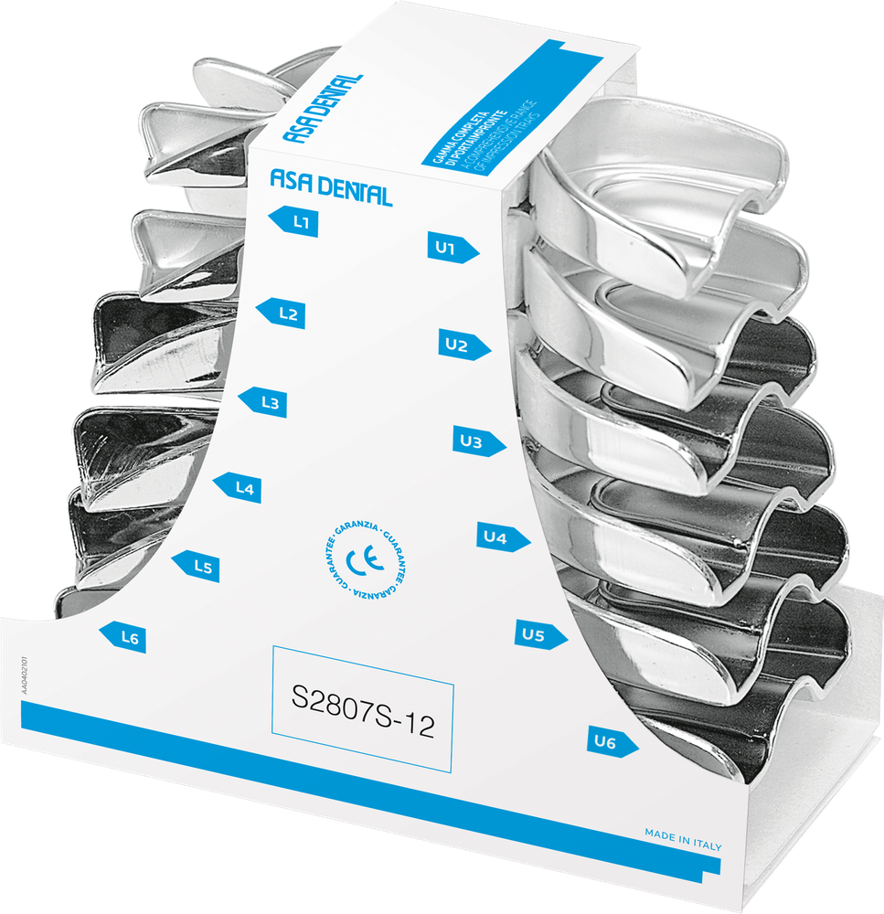 Abformlöffel-Set, 12-teilig - perma-lock - high grip S2807S-12 – ASA Dental S.p.A. Uninominale, Einmalabdrucklöffel