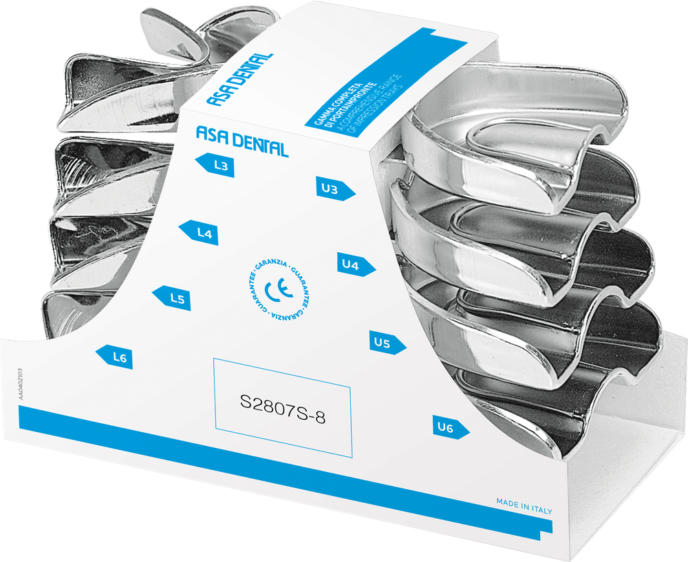 Abformlöffel-Set, 8-teilig - perma-lock - high grip S2807S-8 – ASA Dental S.p.A. Uninominale, Einmalabdrucklöffel