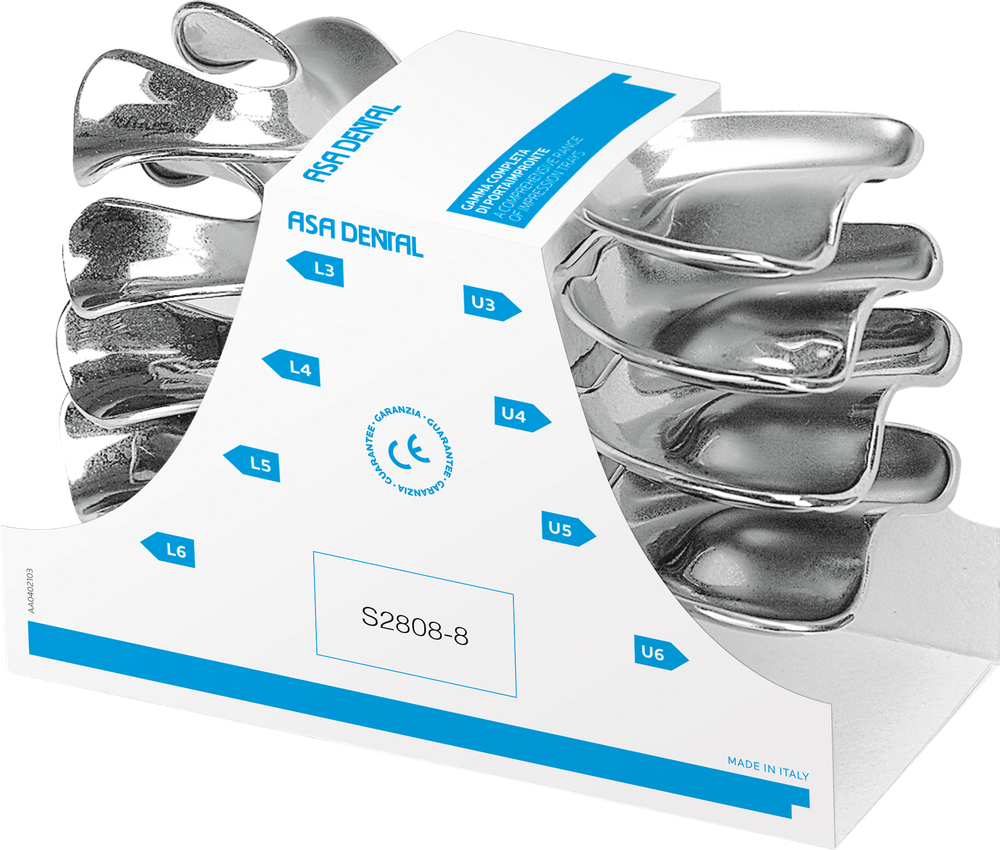 Abformlöffel-Set, 8-teilig S2808-8 – ASA Dental S.p.A. Uninominale, Einmalabdrucklöffel