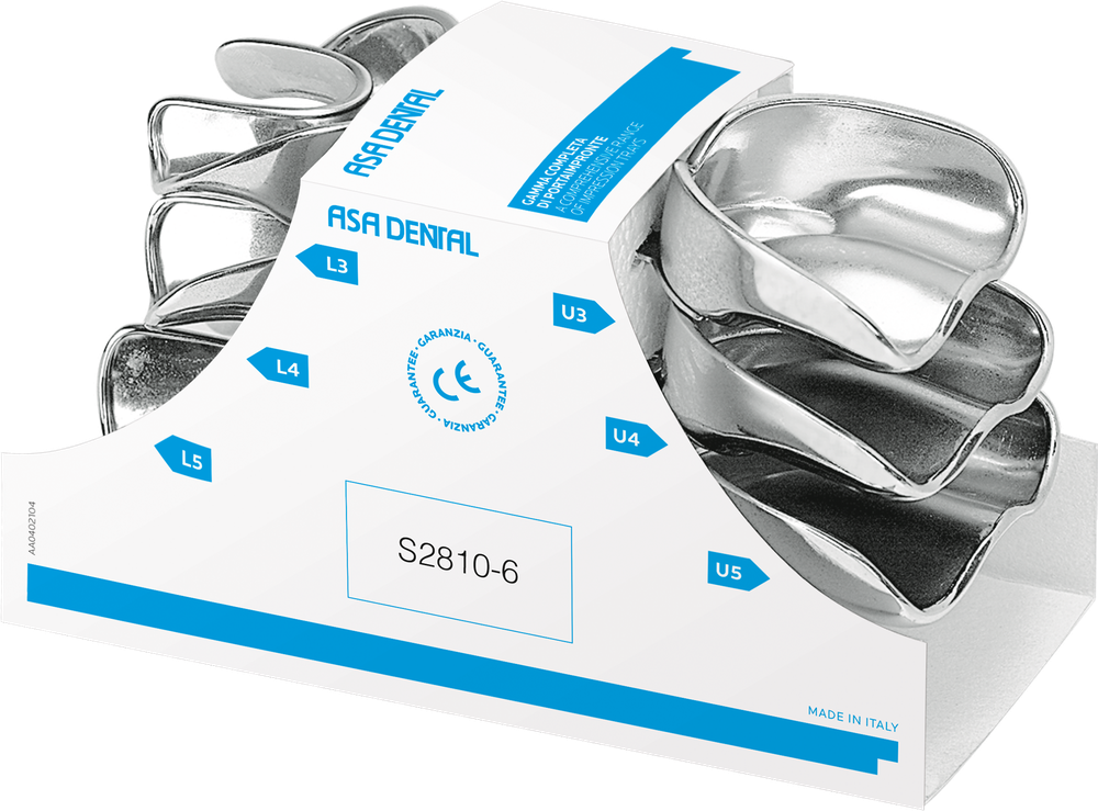Abformlöffel-Set, 6-teilig - high grip S2810-6 – ASA Dental S.p.A. Uninominale, Einmalabdrucklöffel