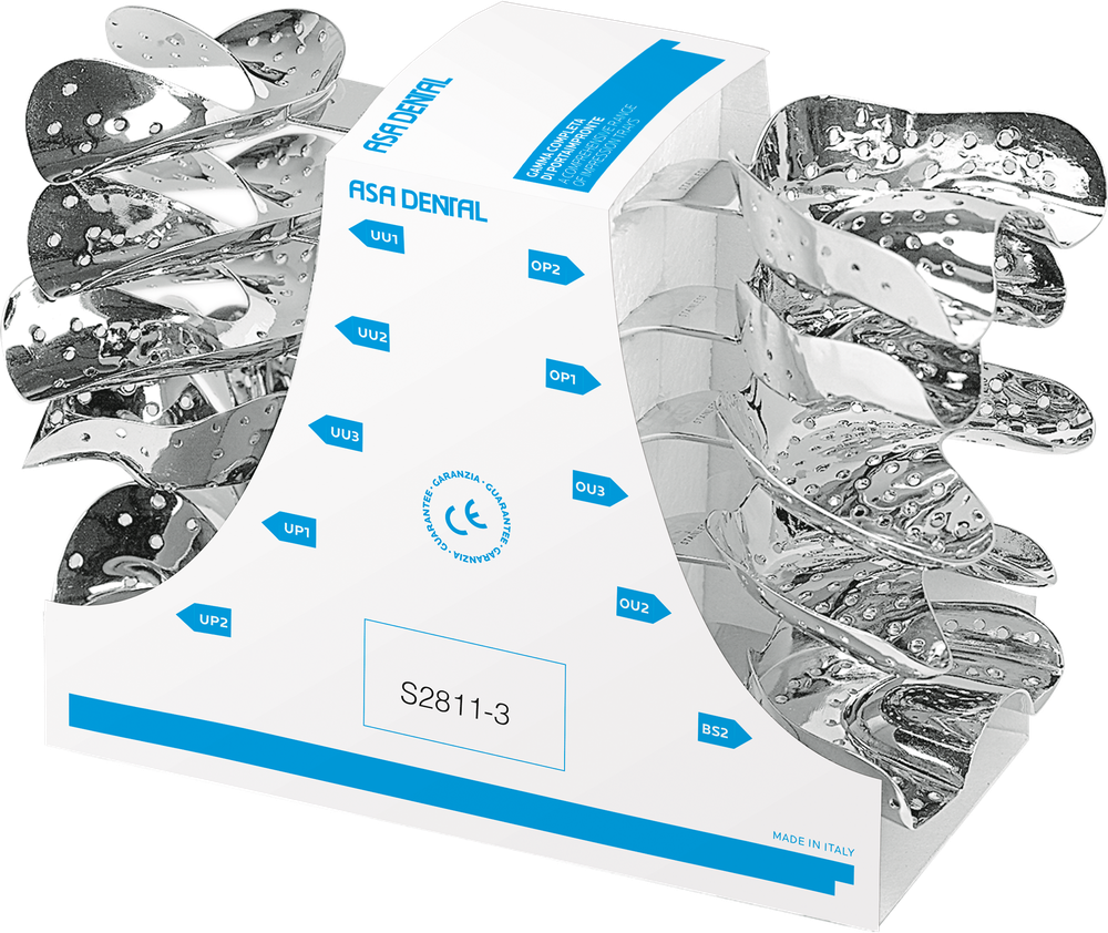 Abformlöffel-Set, 10-teilig (UU,UP,OP,OU,BS) - Ehricke S2811-3 – ASA Dental S.p.A. Uninominale, Einmalabdrucklöffel