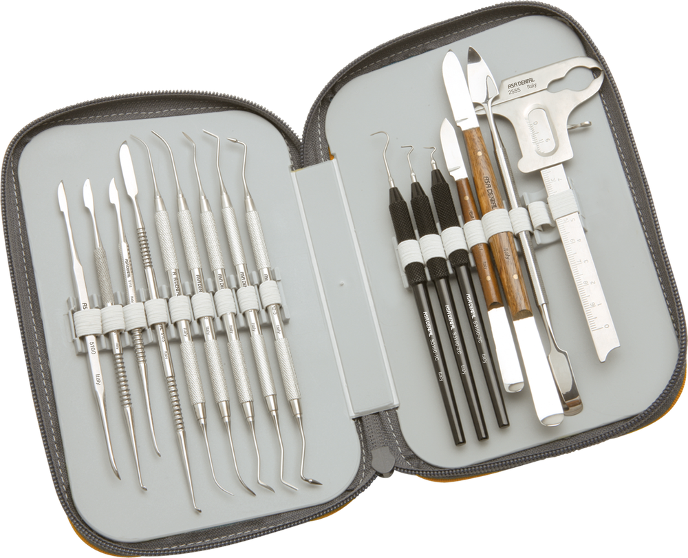 Instrumenten-Labor-Set für feste und herausnehmbare Zahnprothesen S6811-2 – ASA Dental S.p.A. Uninominale, Küretten