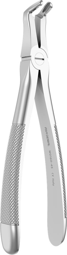 UK-Wurzeln - 16 ± 0.2 cm - mit geriffelten Spitzen W0160-45 – ASA Dental S.p.A. Uninominale, Extraktionszangen Unterkiefer