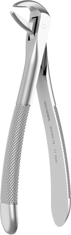UK-Wurzeln - 13.9 ± 0.2 cm - mit geriffelten Spitzen W0160-74 – ASA Dental S.p.A. Uninominale, Extraktionszangen Unterkiefer