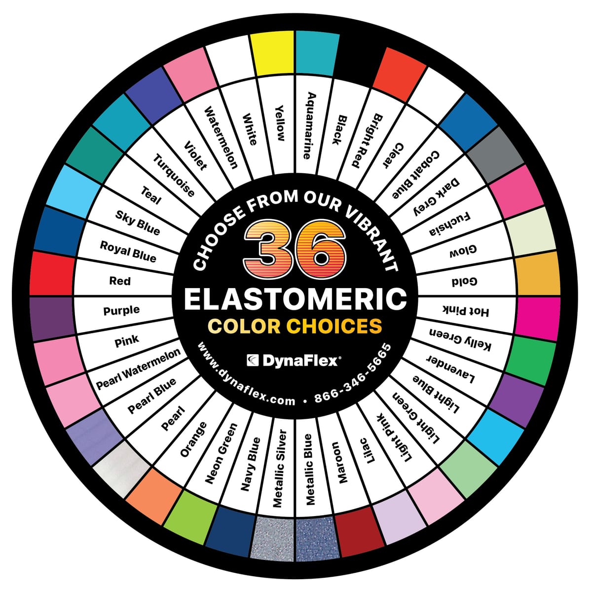 DYNAFLEX ELASTOMERIC COLOR WHEEL – Dynaflex Orthodontics USA, Kieferorthopädie