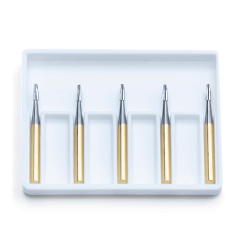 Carbide Bur 7802 12 Fluted 5 PACK BUR 7802 M-7802GD – Dynaflex Orthodontics USA, FG (Turbine)