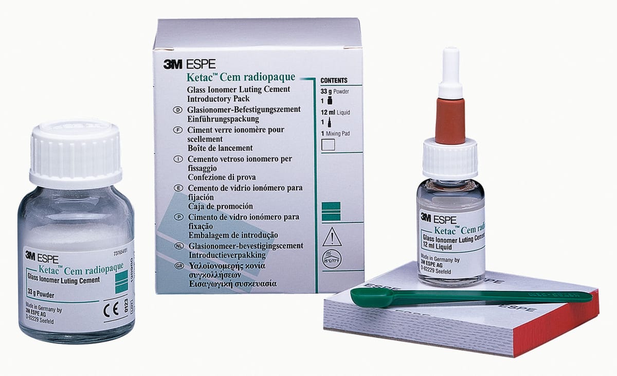 3M™ Ketac™ Cem radiopaque Glasionomer-Befestigungszement 37210, 37200, 37230, 37220 – Solventum, Glasionomerzemente lichthärtend