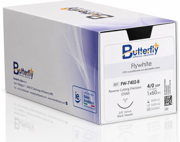PTFE – Flywhite 3/0 / DSM18 - Black | 3/8 circle, reverse cutting premium, 18mm FW-7301-B