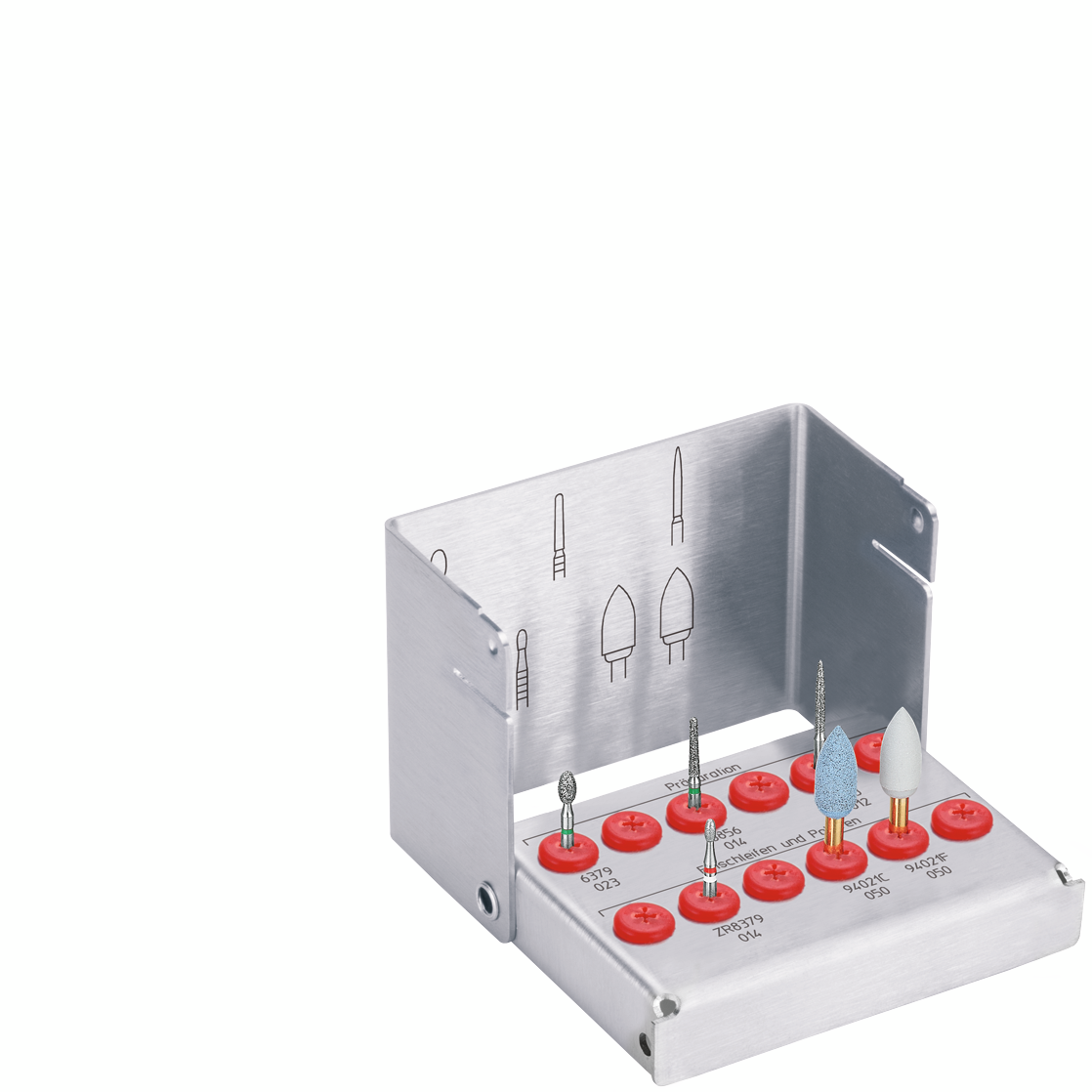 Kronenstumpfpräparation 4668 ST 4668ST.314 – Komet Dental, Bohrerständer