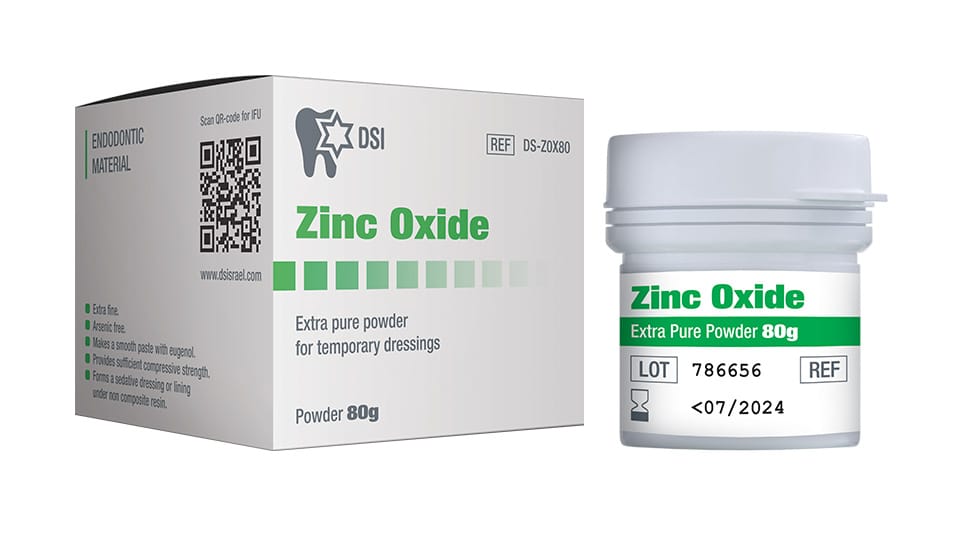 DSI Zinc Oxide Powder – DSI Dental Solutions Ltd, Provisorische Verschlussmaterialien