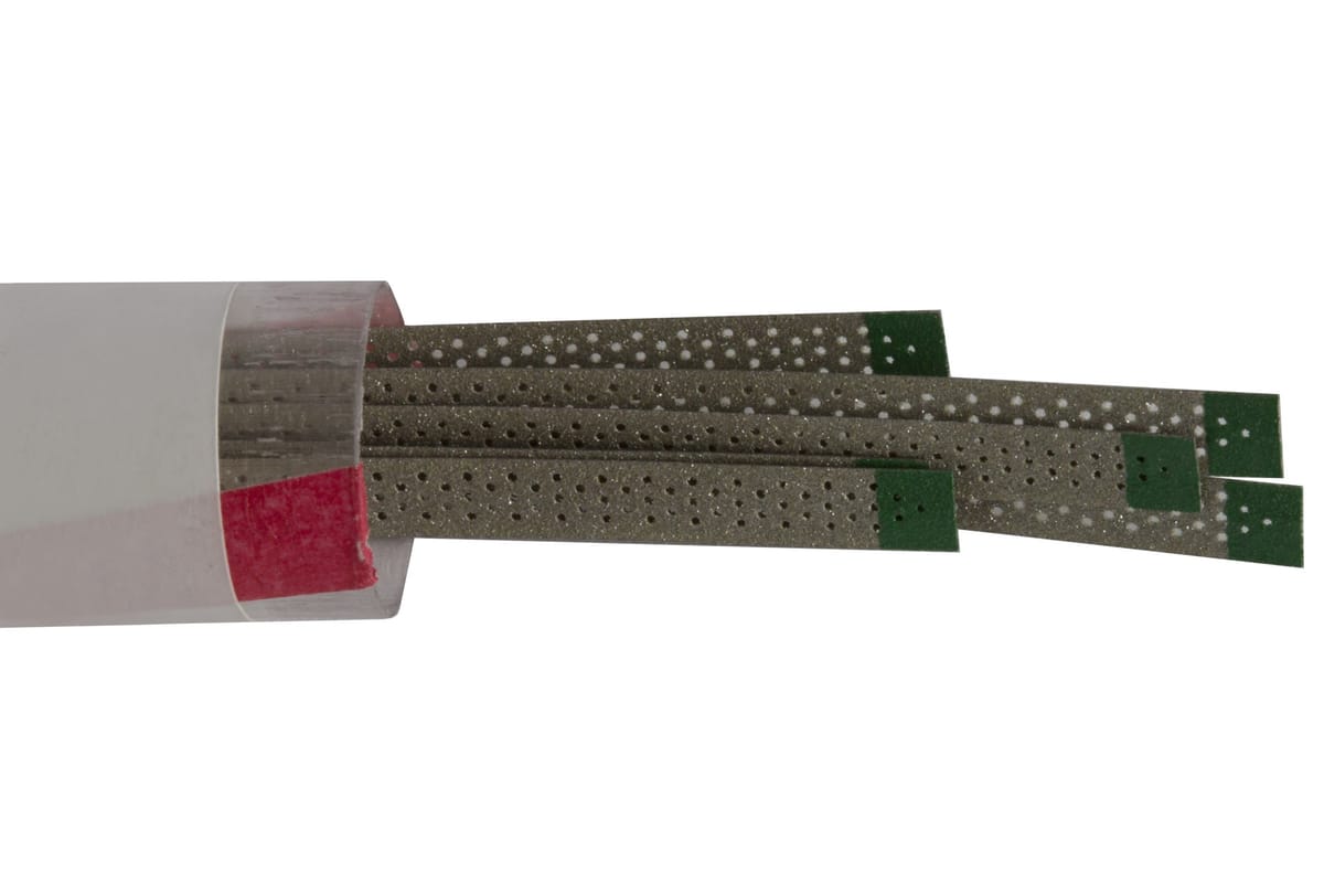 IPR DIAMOND STRIP SINGLE SIDED, REGULAR, 4MM GAPPED PERFORATED GREEN (PK10) – RMO, Polierstreifen - Schleifstreifen
