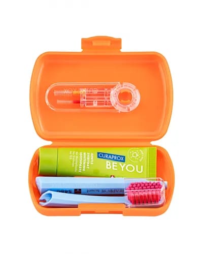 Travel-Set orange – Curaden AG, Zahnbürsten