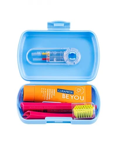 Travel-Set blau – Curaden AG, Zahnbürsten