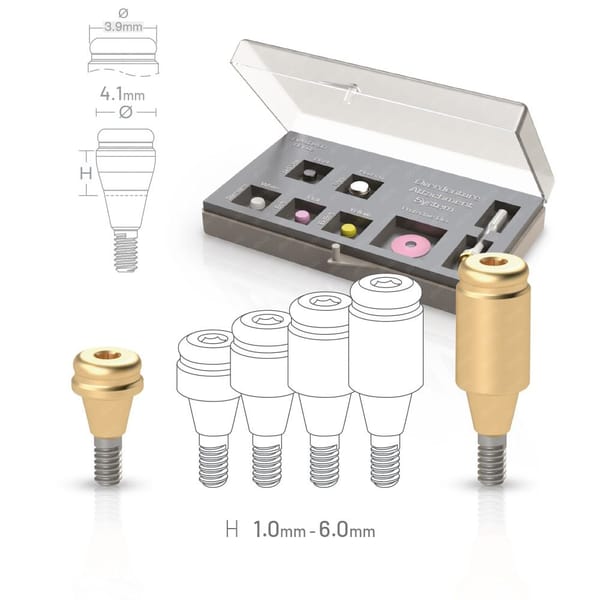 Straight Pop-Clicq™ Overdenture Attachment | Mini-Kit compatible with Chaorum® PT Ø3.0 - Ø3.5 CC Mini/NP