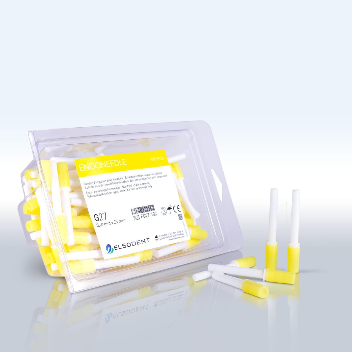 ENDONEEDLE Gauge 27 Gelb 30er-Packung – ELSODENT SAS, Spritzen