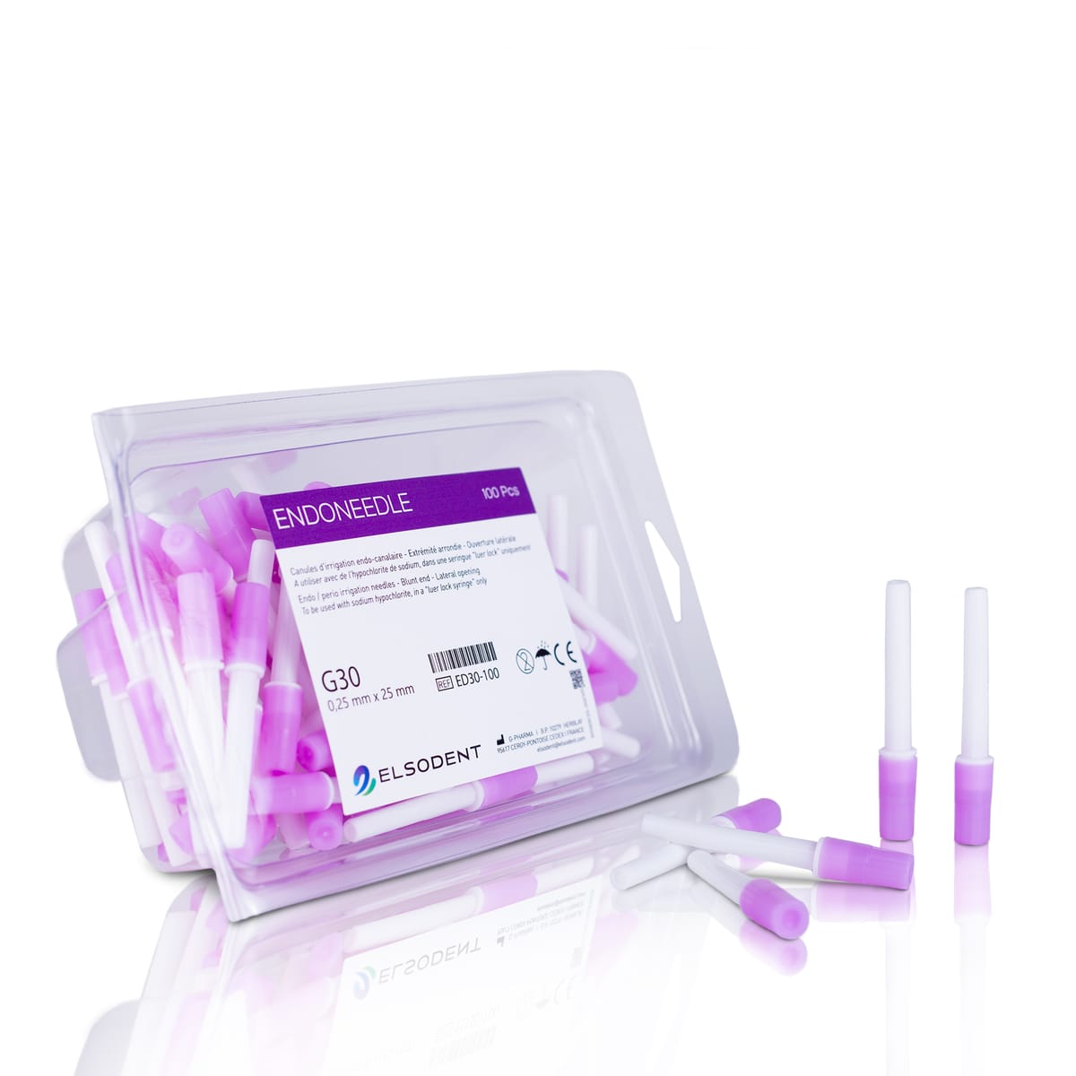 ENDONEEDLE Gauge 30 Violett 100er-Packung – ELSODENT SAS, Spritzen