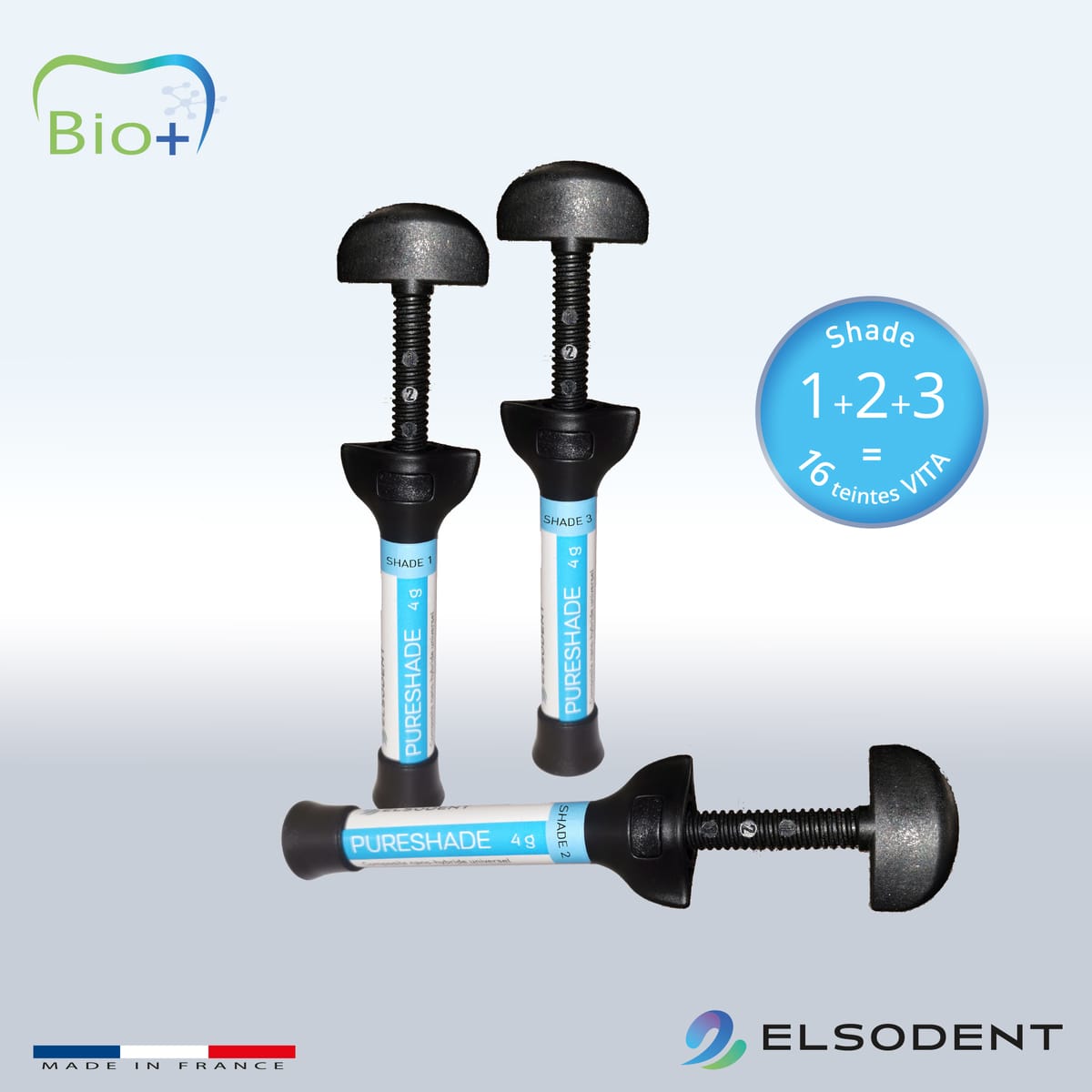 PURESHADE mimetisches Universal-Nano-Hybridkomposit Spritze 4 g Farbton 3 BIO+ – ELSODENT SAS, Composites