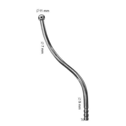 Suction cannula for tonsillectomy, oral- and laryngeal operations 180 mm – EMERALD INSTRUMENTS, Chirurgische Absaugkanülen