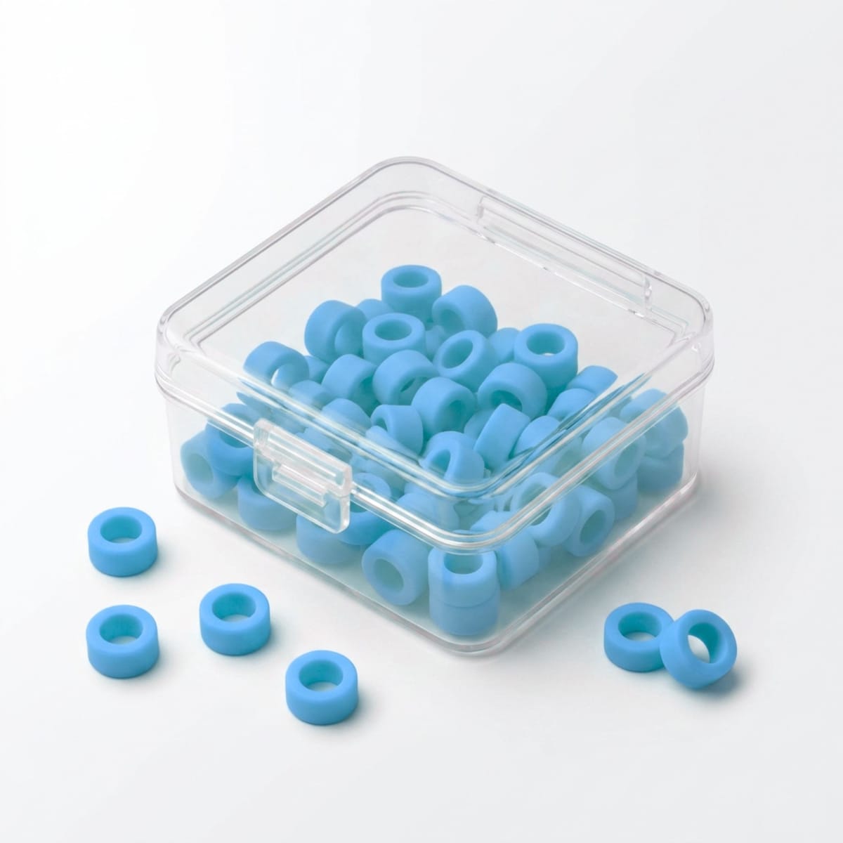 Color Coded Rings, Large, 25 pcs/box — Light Blue | ErgoDenta 5641S – ErgoDenta ApS, Sonstiges Abformzubehör