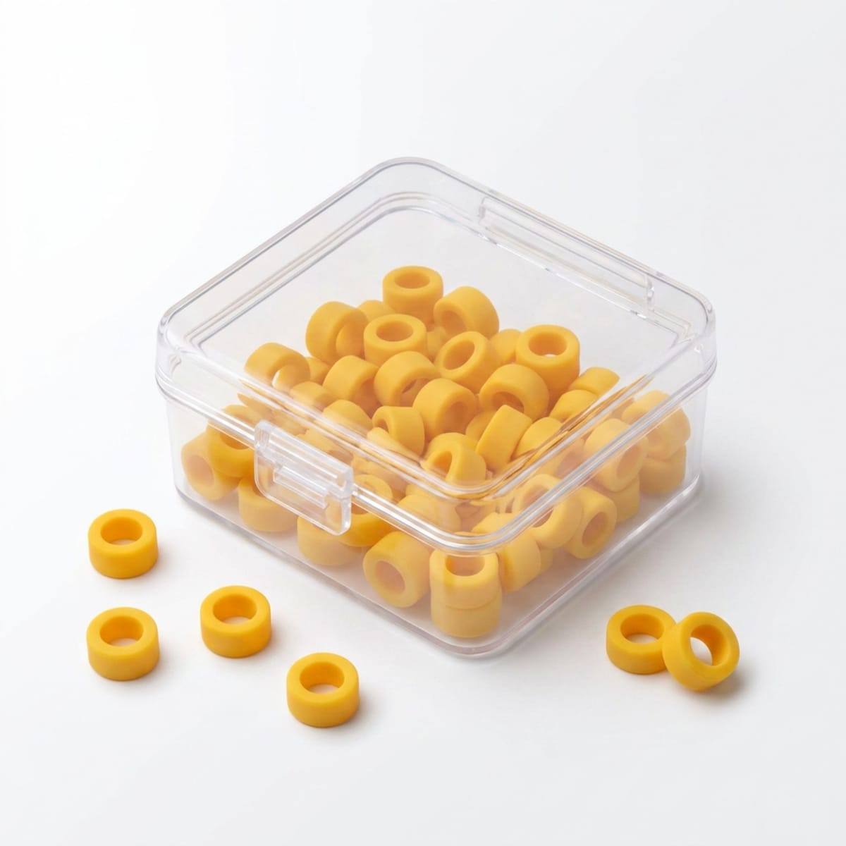 Color Coded Rings, Large, 25 pcs/box — Yellow | ErgoDenta 5641Y – ErgoDenta ApS, Schubladeneinsätze