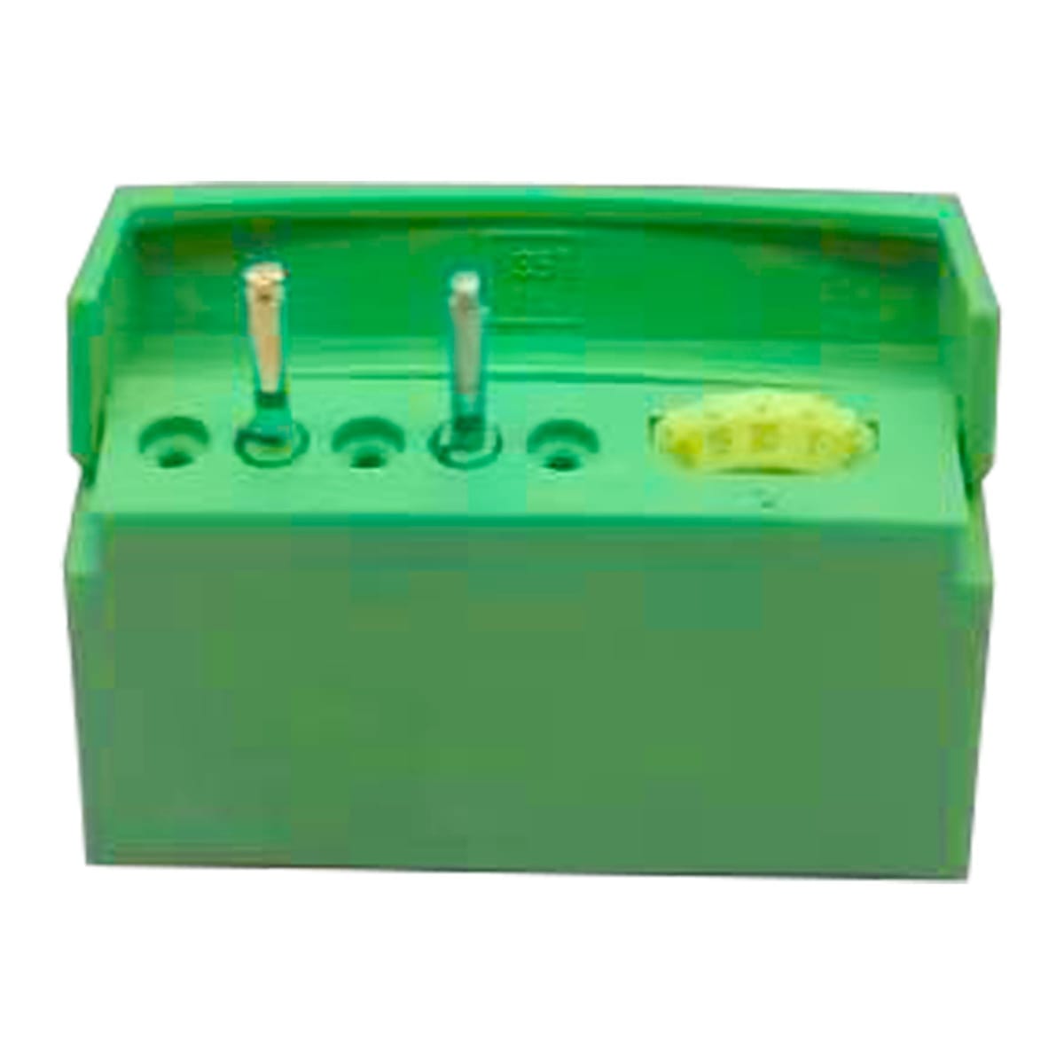 Endodontic block with memory holder, 5 holes, Green | ErgoDenta 7462G – ErgoDenta ApS, Trays, Sterilcontainer und Zubehör