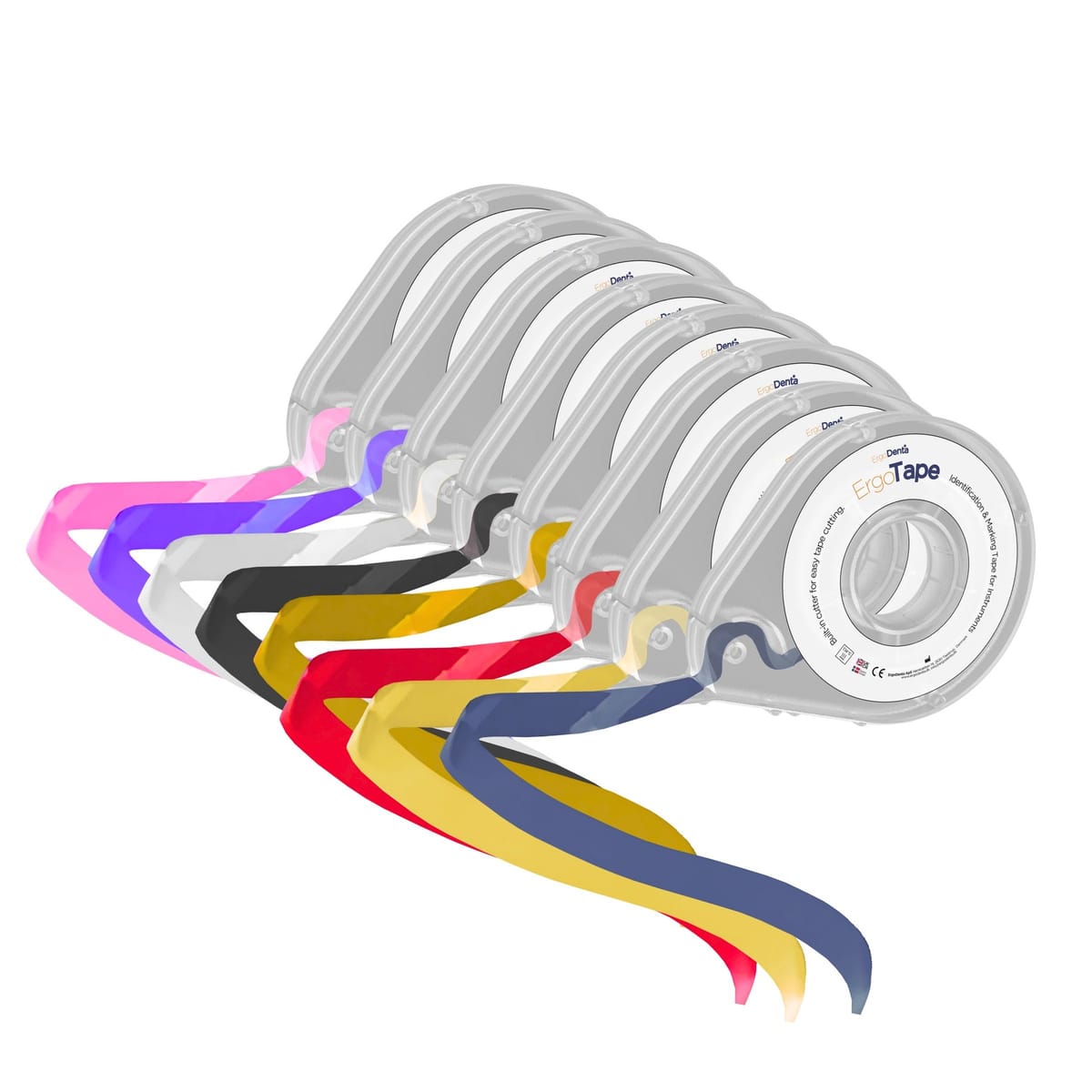 Color-Marking 10m x Ø5mm, Assorted all colors (8pcs) | ErgoTape 5691 – ErgoDenta ApS, Sterilisationsschläuche und -beutel