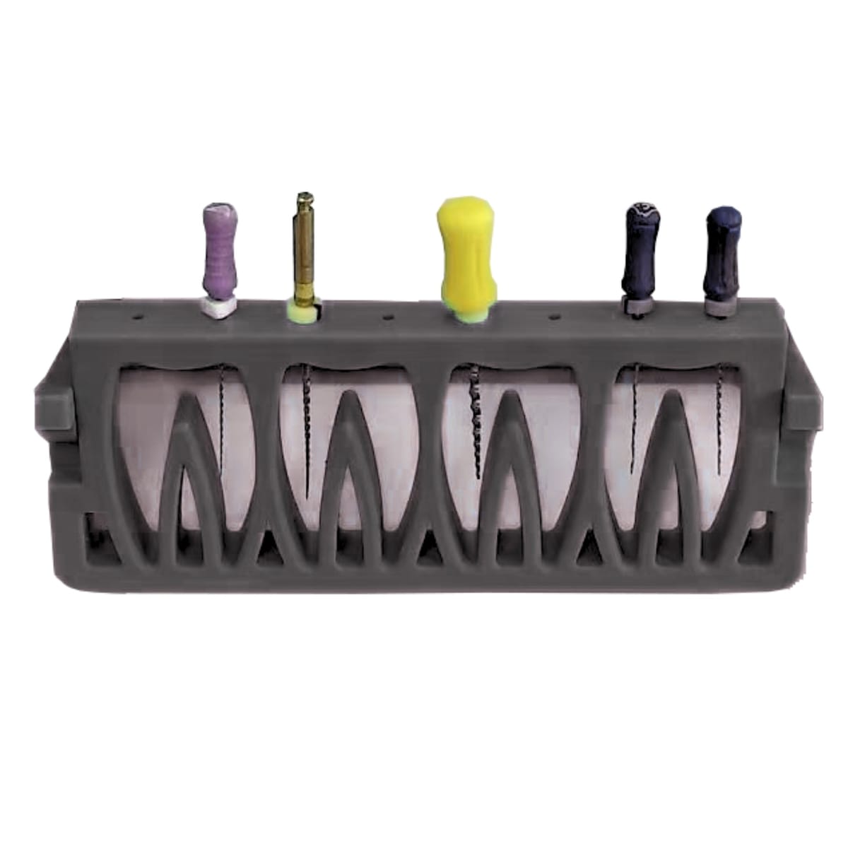 Root Canal File Frame, 8 holes, Black | ErgoDenta 7453K – ErgoDenta ApS, Zubehör für Wurzelbehandlung
