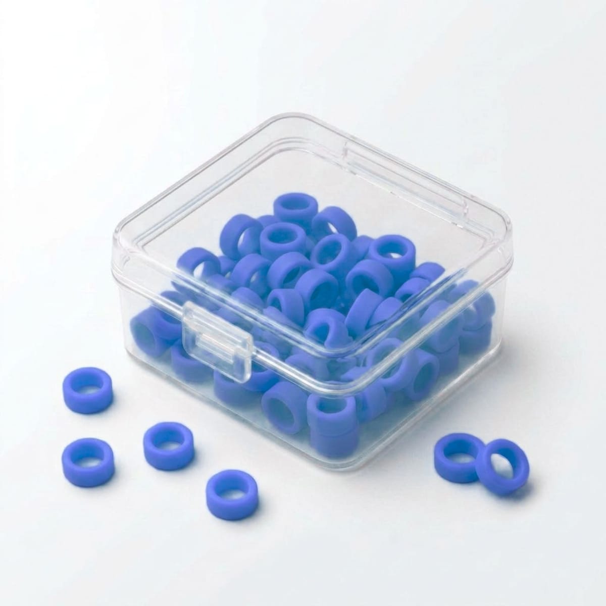 Color Coded Rings, Small, 50 pcs/box — Blue | ErgoDenta 5651B – ErgoDenta ApS, Sonstige Einmalartikel