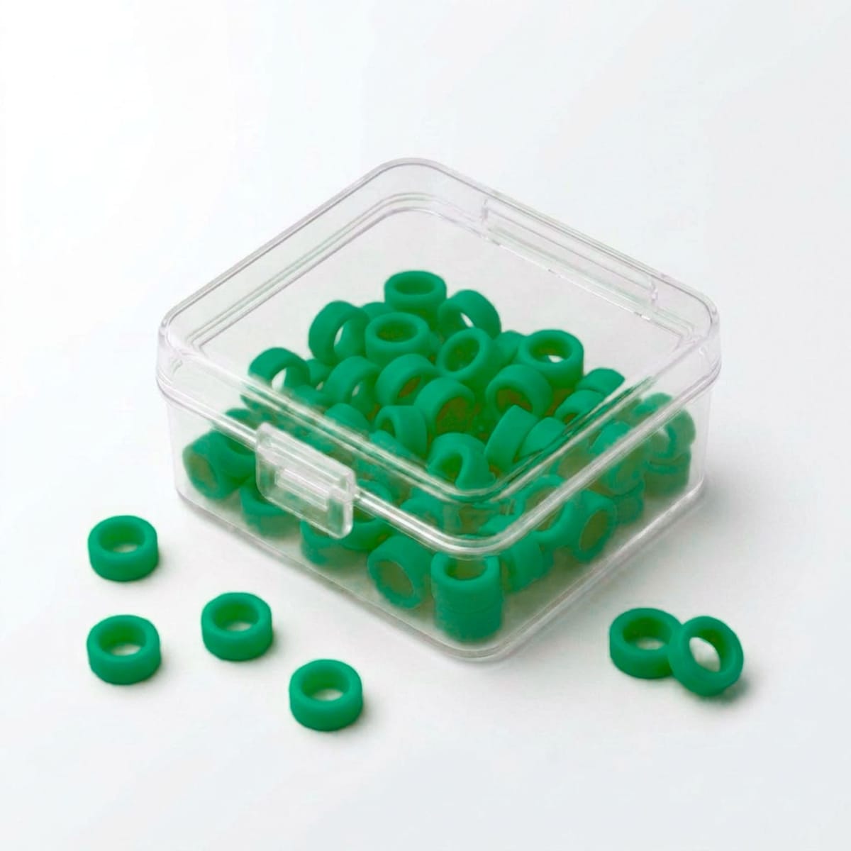 Color Coded Rings, Small, 50 pcs/box — Green | ErgoDenta 5651G – ErgoDenta ApS, Sonstige Einmalartikel