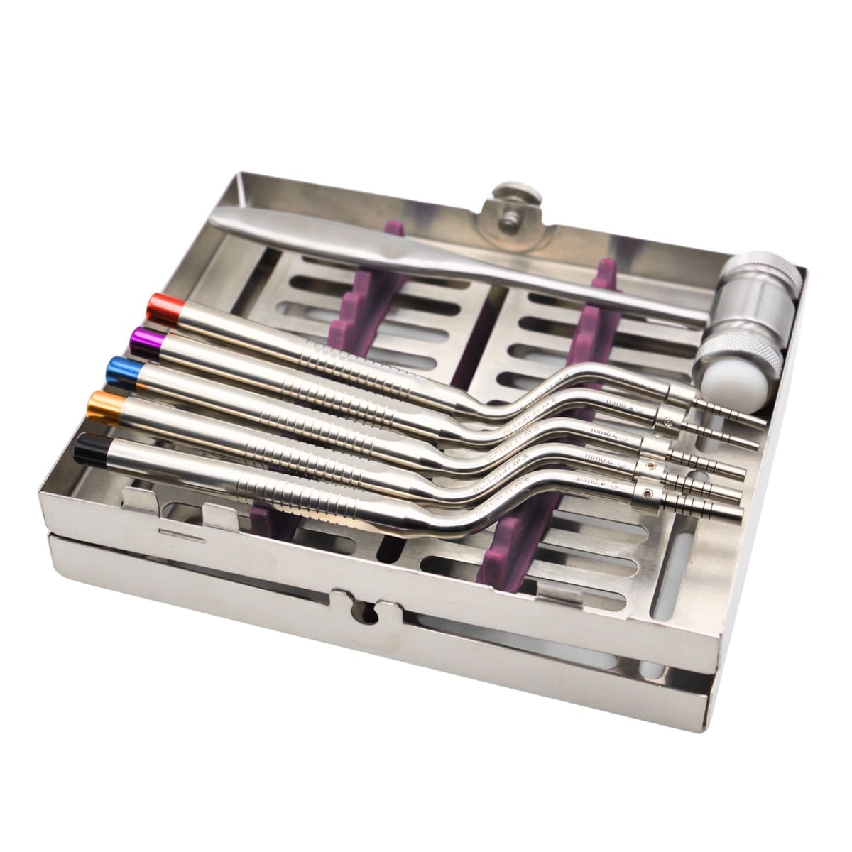 Osteotome Offset, set of 5 with hammer and casette 7270 – ErgoDenta ApS, Chirurgische Instrumente