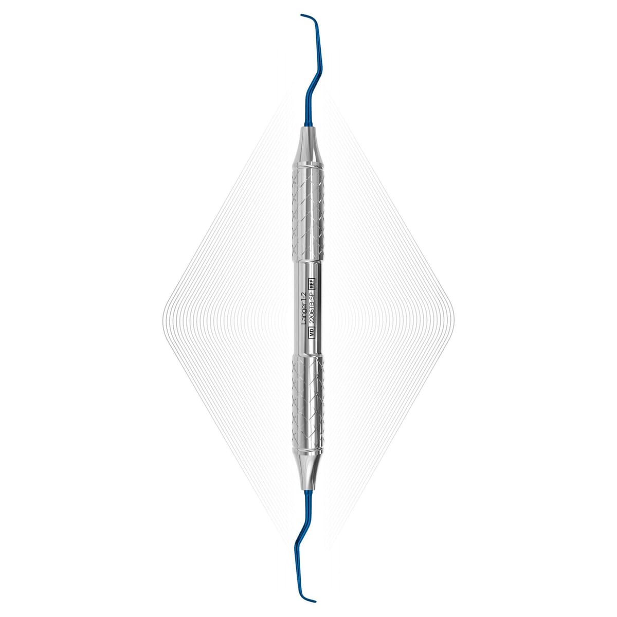 Langer 1-2, Blue, For Implants (Titanium) | ErgoDenta 2206TB-SP – ErgoDenta ApS, Küretten