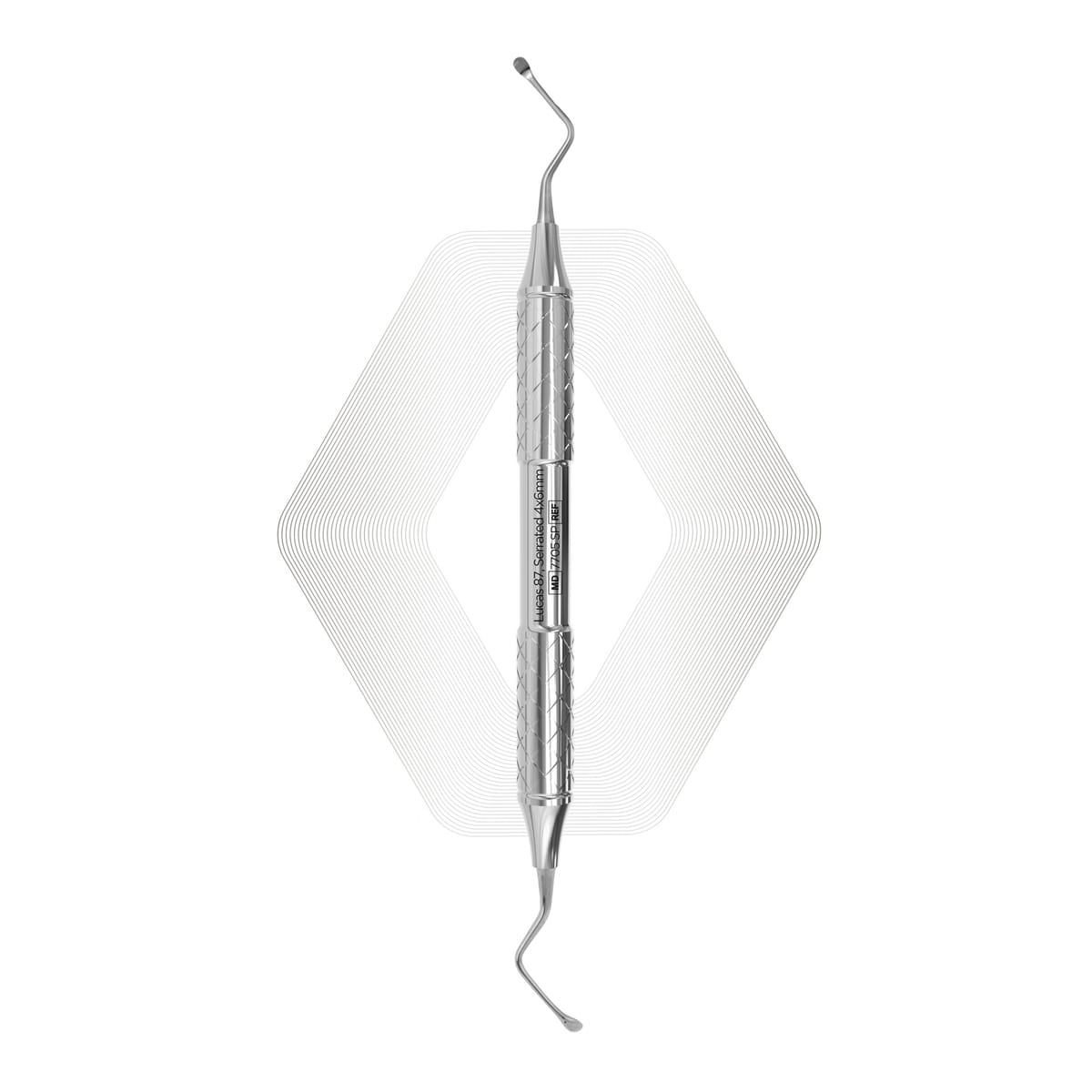Lucas Bone Curette 87 Serrated | ErgoDenta 7705 SP – ErgoDenta ApS, Sonstige chirurgische Instrumente