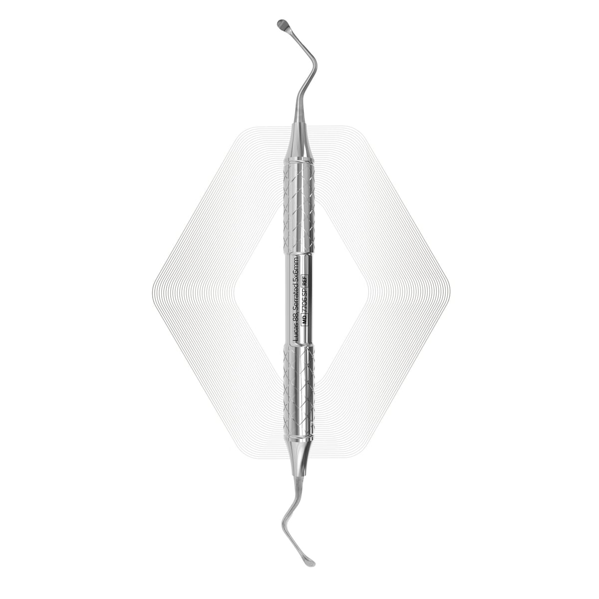 Lucas Bone Curette 88 Serrated | ErgoDenta 7706 SP – ErgoDenta ApS, Sonstige chirurgische Instrumente
