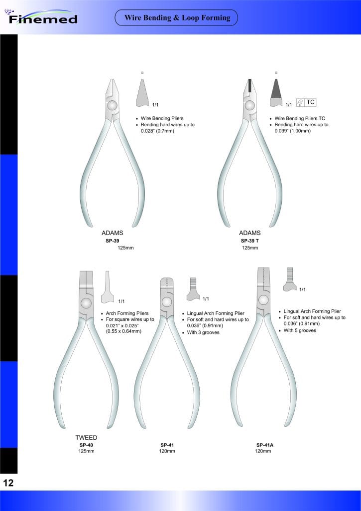 Drahtbiegen & Schlingenformen – Fine Med Instruments, Zangen
