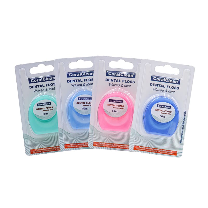 50 Meters Dental Floss Nylon Floss Waxed with Mint Flavor Customized – Coral Healthcare Products Manufacturer Co., Ltd., Zahnseide - Hölzer - Zahnstocher