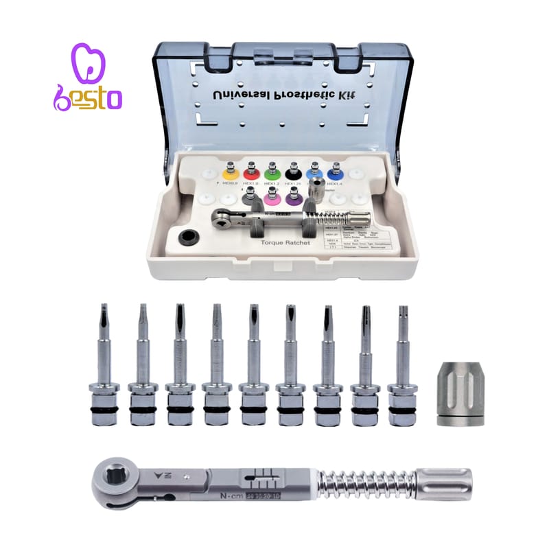 Dental Universal Prosthetic Tools Kit Implant Torque Wrench Ratchet With 9PCS Screw Drivers For Implantology Dental Tools – BESTDENT FOSHAN MEDICAL EQUIPMENT CO.,LTD, Systemunabhängige Instrumente und Zubehör