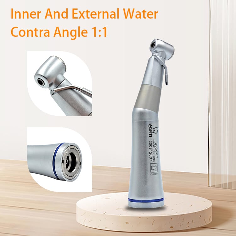 Dental Double Channel Water Sprays Push Button Contra Angle – BESTDENT FOSHAN MEDICAL EQUIPMENT CO.,LTD, Übertragungsinstrumente
