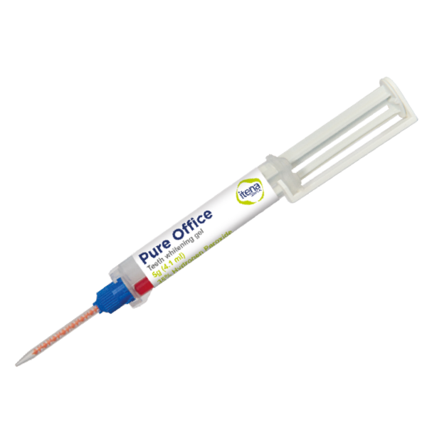 1x 5 g Pure Office syringe + 2 Pure protect syringes (Other references, contact us according to country: PROF35-C1W, PROF35-R3W) – ITENA Clinical, Bleaching