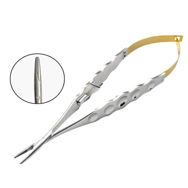 Castroviejo Needle Holder 18cm STR, Wide Handle Grip TC