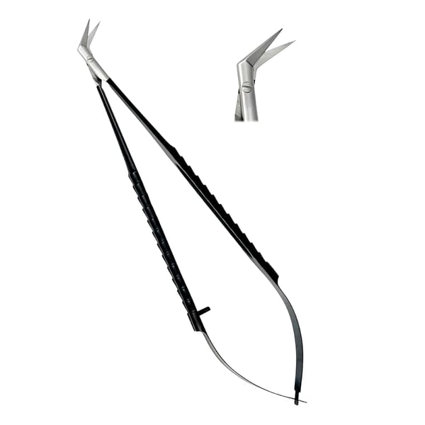 Castroviejo Scissors 18cm TC Ergo Handle Black Angled