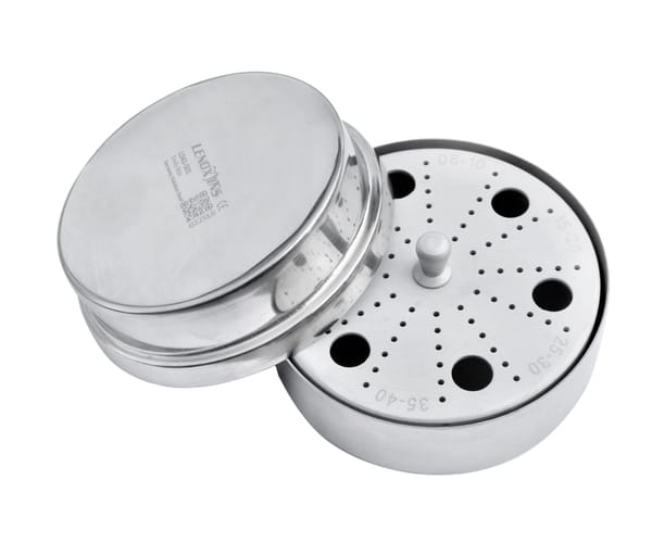 Aluminium Endo Box Round Shape 1.8mm with 72 Holes Stainless Steel
