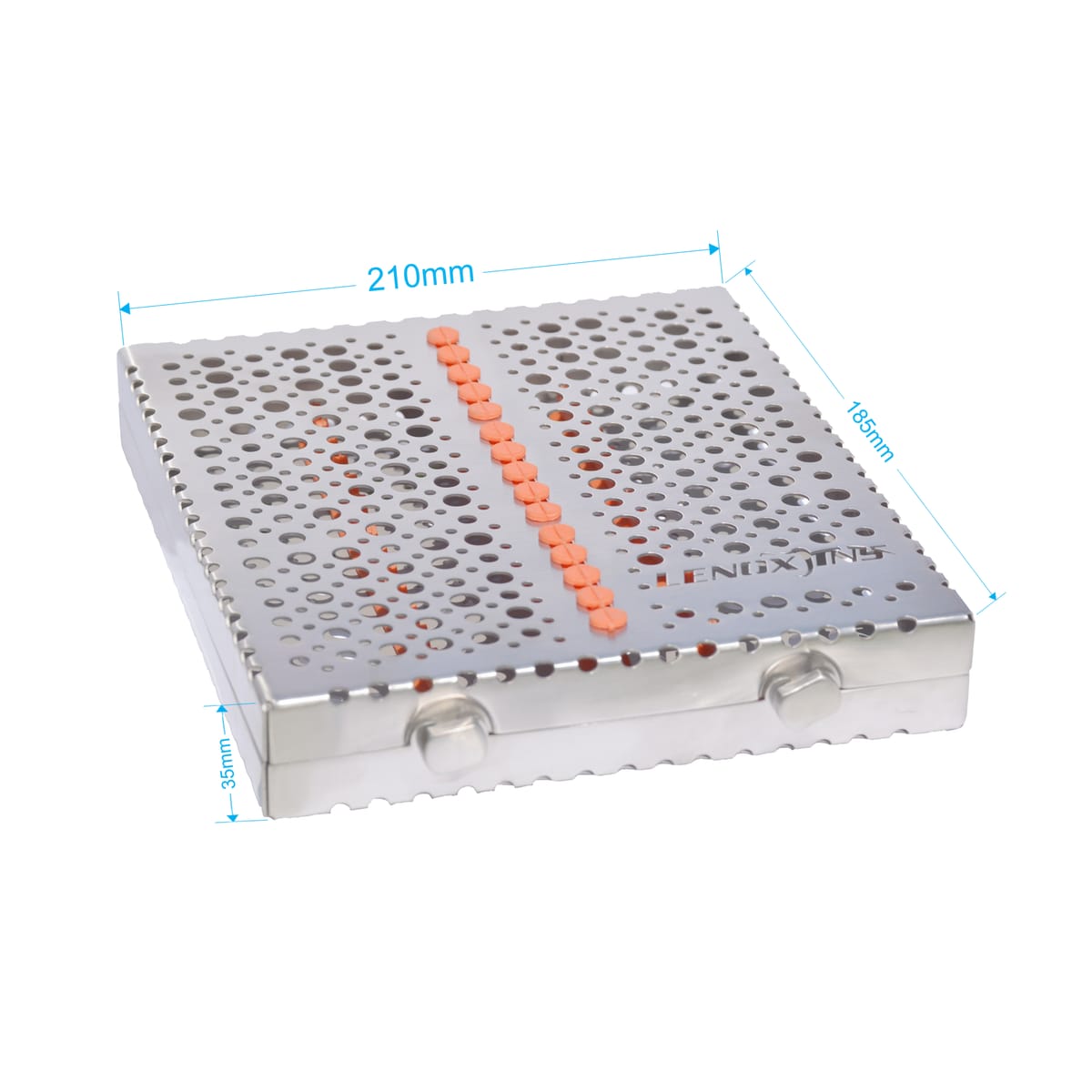 Dental Cassette For 15pcs Removeable Lid with scaller silicon pad 210x185x35mm – LENOX INS - Lensur Instruments Ltd., Trays, Sterilcontainer und Zubehör