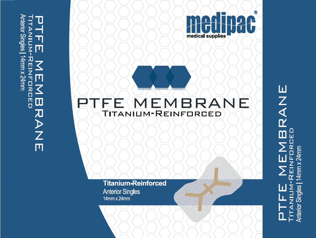Ti-PTFE Regenerative Membranes Anterior Singles – MEDIPAC S.A., Implantologie