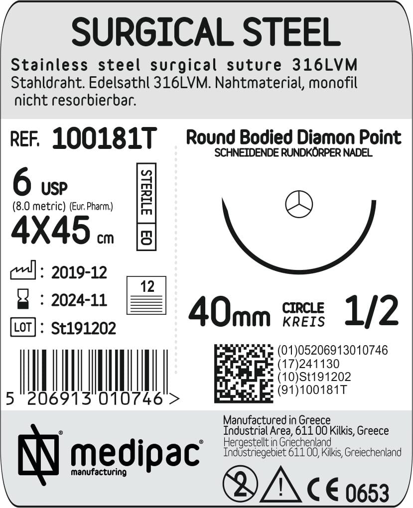 Surgical Steel – 1006 – MEDIPAC S.A., Nahtmaterial